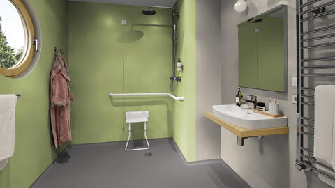 Aquarelle Wall HFS waterproof fire-resistant wall covering - Wetroom  flooring solutions - Tarkett